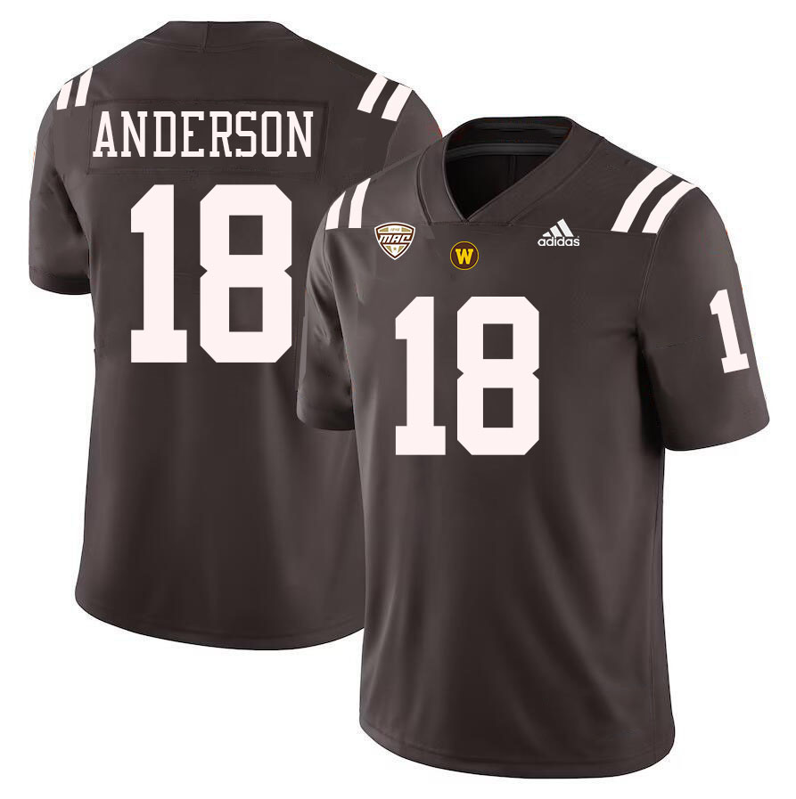 #18 Najiib Anderson Western Michigan Broncos College Football Jerseys Stitched-Brown